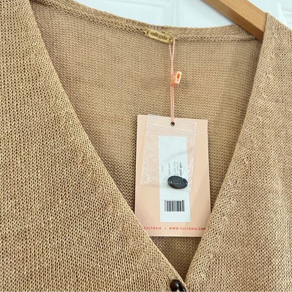 Cult Gaia Knits Holly Knit Cardigan Light Camel NWT Small - Picture 8 of 9
